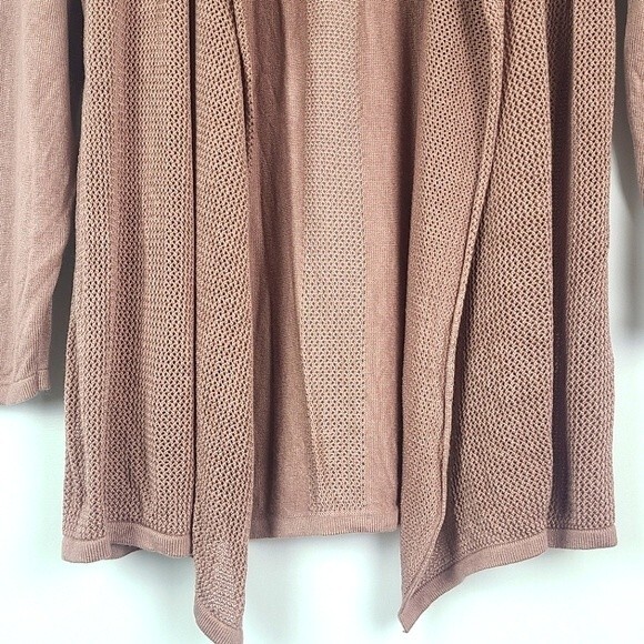 August Silk Womens Open Knit Drape Front Viscose Cardigan Size M - Picture 6 of 15